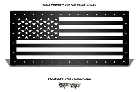 Jeep Wrangler Grille ('07-'16) Black Steel - STARS & STRIPES - RacerX Customs | Truck Graphics, Grilles and Accessories