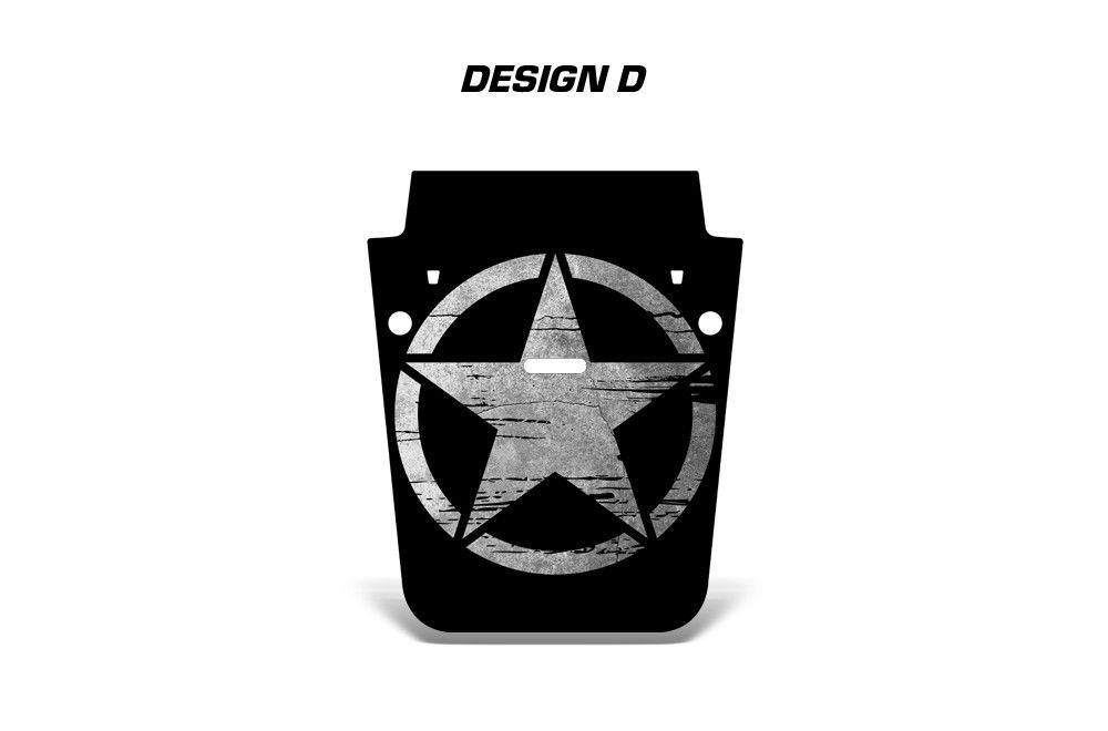 Jeep Wrangler Hood Graphics (2007-2018) GREY STAR - RacerX Customs