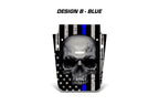 Jeep Wrangler Hood Graphics (2007-2018) THIN BLUE LINE SKULL - RacerX Customs
