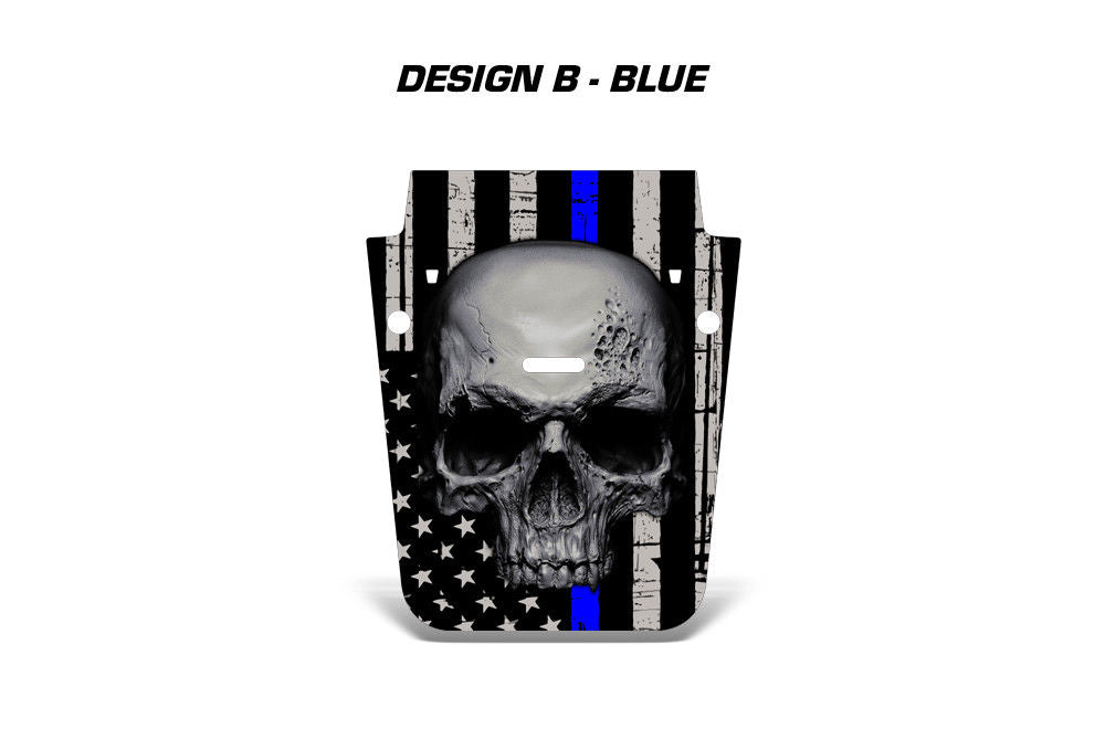 Jeep Wrangler Hood Graphics (2007-2018) THIN BLUE LINE SKULL - RacerX Customs