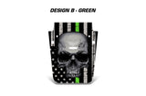 Jeep Wrangler Hood Graphics (2007-2018) THIN GREEN LINE SKULL - RacerX Customs