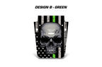 Jeep Wrangler Hood Graphics (2007-2018) THIN GREEN LINE SKULL - RacerX Customs