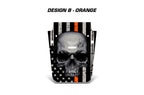 Jeep Wrangler Hood Graphics (2007-2018) THIN ORANGE LINE SKULL - RacerX Customs
