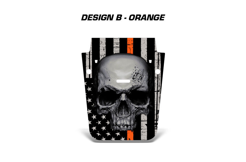 Jeep Wrangler Hood Graphics (2007-2018) THIN ORANGE LINE SKULL - RacerX Customs
