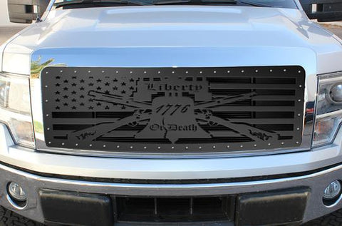 Ford F150 Lariat Black Steel Grille ('09-'12) LIBERTY or DEATH - RacerX Customs | Truck Graphics, Grilles and Accessories