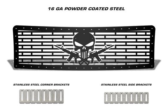 Ford F150 Lariat Black Steel Grille ('09-'12) AR-15 PUNISHER - RacerX Customs | Truck Graphics, Grilles and Accessories