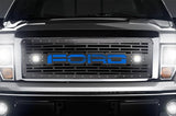 Ford F150 Grille ('09-'14) Blue FORD with LED Light Pods - RacerX Customs