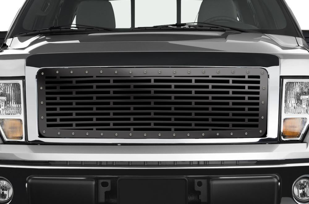 Ford F150 Custom Grille ('09-'14) Black Steel - RacerX Customs