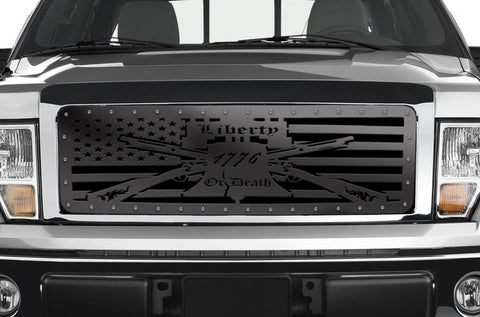 Ford F150 Custom Steel Grille ('09-'14) LIBERTY or DEATH - RacerX Customs