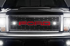 Ford F150 Grille ('09-'14) Red FORD with LED Light Pods - RacerX Customs