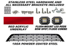 Ford F150 Grille ('09-'14) Red FORD with LED Light Pods - RacerX Customs