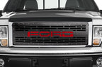 Ford F150 Steel Grille ('09-'14) Red FORD Logo - RacerX Customs