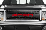 Ford F150 Steel Grille ('09-'14) Red FORD Logo - RacerX Customs