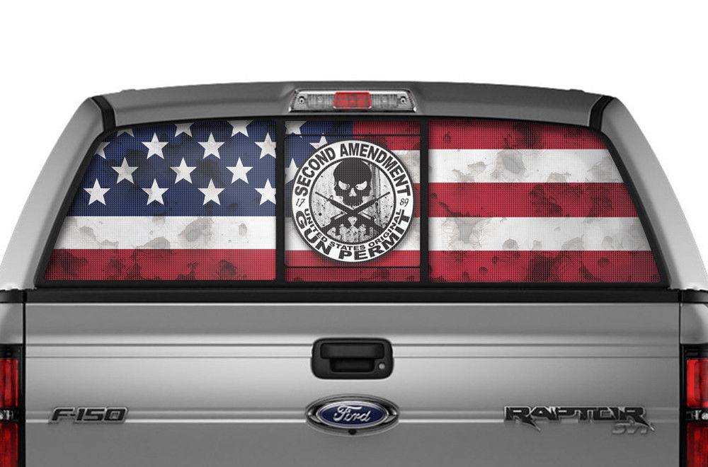Ford F150 Rear Window Decal Graphics (2009-2014) 2ND AMENDMENT - RacerX Customs