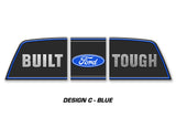 Ford F150 Rear Window Decal Graphics (2009-2014) BUILT FORD TOUGH Blue - RacerX Customs