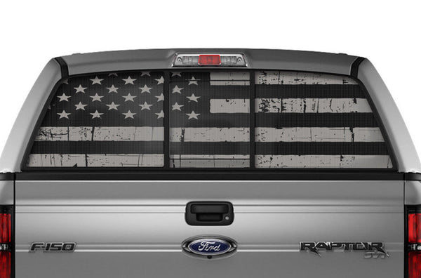 Rear Window USA Flag Sticker Decal For Ford F150 2009-2014 – Easy Install, Durable PVC Trim