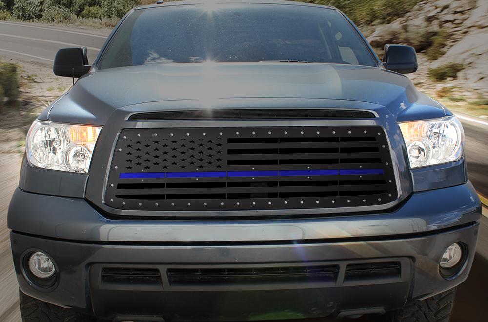Toyota Tundra Steel Grille ('10-'13) THIN BLUE LINE - RacerX Customs