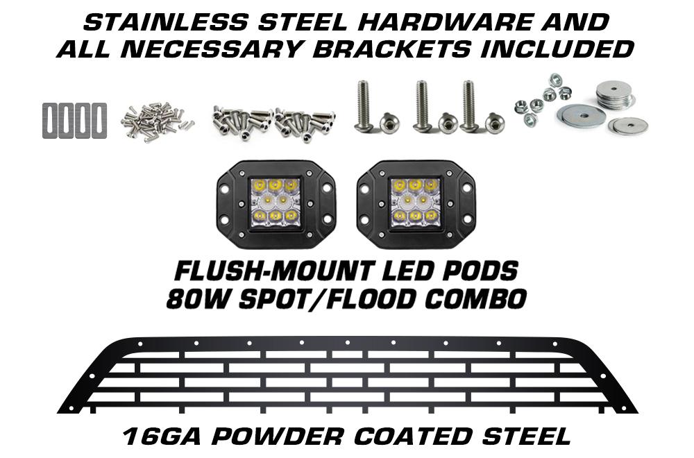 Toyota Tundra Steel Grille ('10-'13) TRD with LED Light Pods - RacerX Customs