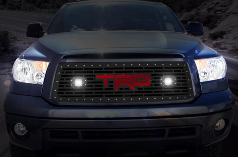 Toyota Tundra Grille ('10-'13) Red TRD with LED Light Pods - RacerX Customs