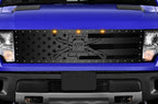 Ford Raptor Grille ('10-'14) Black Steel, LIBERTY or DEATH - RacerX Customs | Truck Graphics, Grilles and Accessories