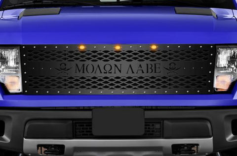 Molanabe Sticker 2010-2014 Ford Raptor Grille All Black - Molon Labe pattern – RacerX ...