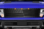 Ford Raptor Grille ('10-'14) Black Steel, AMERICAN FLAG - RacerX Customs | Truck Graphics, Grilles and Accessories