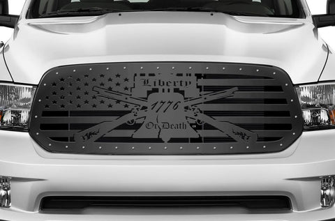 Dodge Ram Steel Grille ('13-'18) LIBERTY-OR-DEATH - RacerX Customs | Truck Graphics, Grilles and Accessories