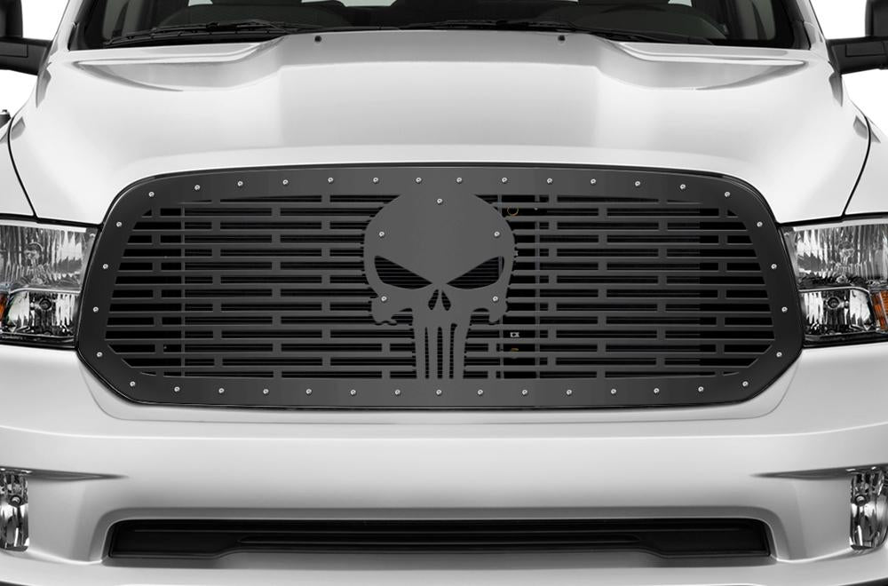 Dodge Ram Steel Grille ('13-'18) PUNISHER - RacerX Customs | Truck Graphics, Grilles and Accessories
