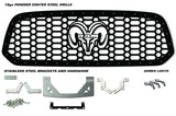 Dodge Ram Steel Grille ('13-'18) RAM HEAD with Raptor-Style Lights - RacerX Customs