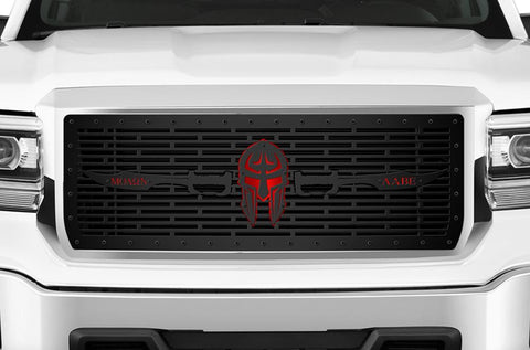 GMC Denali Steel Grille ('14-'15) Black with Red SPARTA - RacerX Customs