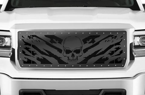 GMC Sierra Grille ('14-'15) Black Steel - NIGHTMARE - RacerX Customs | Truck Graphics, Grilles and Accessories