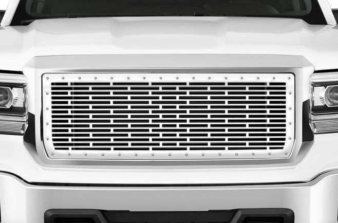GMC Sierra Stainless Steel Grille ('14-'15) BRICK Pattern - RacerX Customs | Truck Graphics, Grilles and Accessories