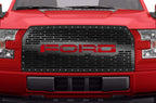 Ford F150 Steel Grille ('15-'17) Red FORD Logo - RacerX Customs | Truck Graphics, Grilles and Accessories