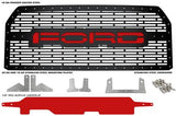 Ford F150 Steel Grille ('15-'17) Red FORD Logo - RacerX Customs | Truck Graphics, Grilles and Accessories