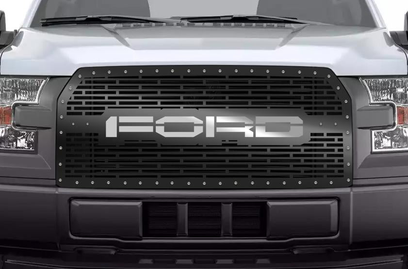 Ford F150 Grille ('15-'17) Stainless Steel FORD Logo - RacerX Customs | Truck Graphics, Grilles and Accessories