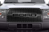 Ford F150 Black Steel Grille ('15-'17) FORD Logo - RacerX Customs | Truck Graphics, Grilles and Accessories