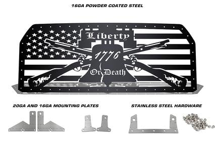 Ford F150 Black Steel Grille ('15-'17)  LIBERTY or DEATH - RacerX Customs | Truck Graphics, Grilles and Accessories