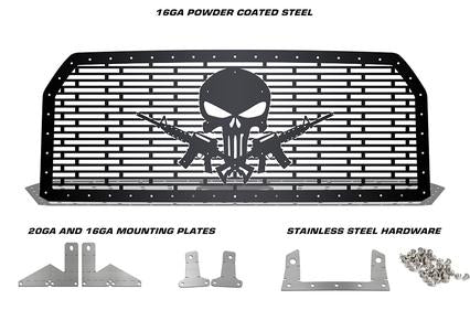 Ford F150 Black Steel Grille ('15-'17) AR-15 PUNISHER - RacerX Customs | Truck Graphics, Grilles and Accessories