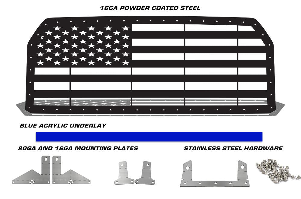 Ford F150 Steel Grille ('15-'17) THIN BLUE LINE - RacerX Customs