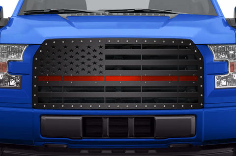 Ford F150 Steel Grille ('15-'17) THIN RED LINE - RacerX Customs