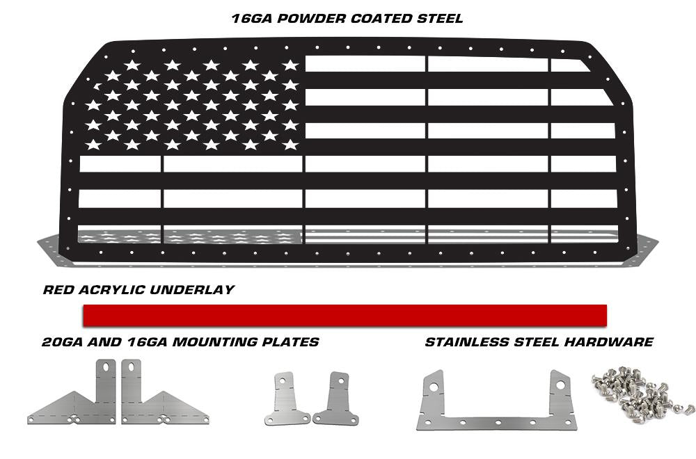 Ford F150 Steel Grille ('15-'17) THIN RED LINE - RacerX Customs