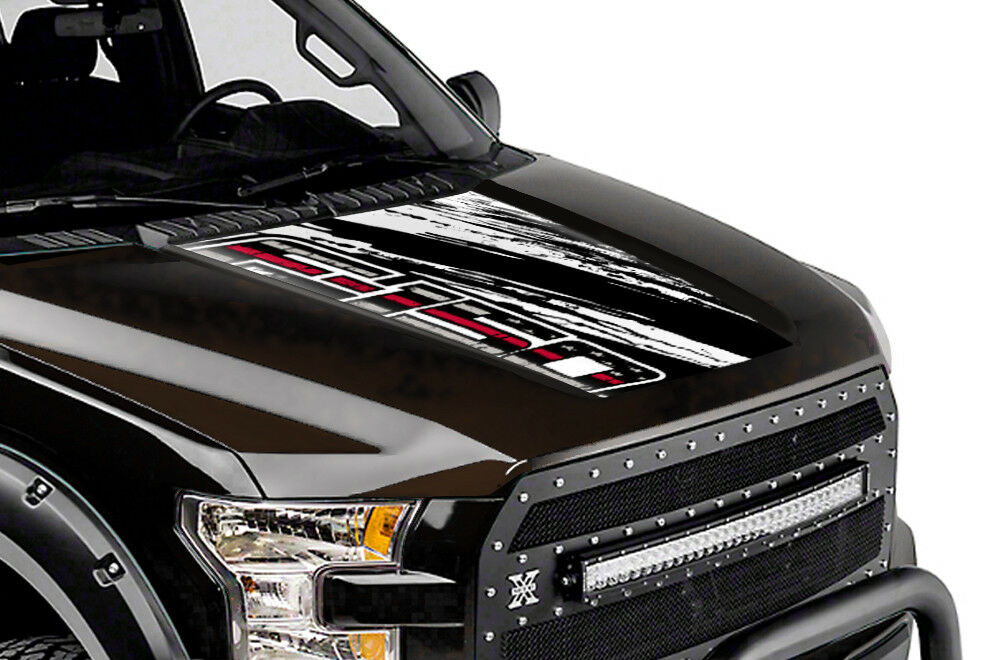 Ford F150 Hood Graphics (2015-2018) THIN RED LINE MUD - RacerX Customs
