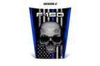 Ford F150 Hood Graphics (2015-2018) THIN BLUE LINE SKULL - RacerX Customs