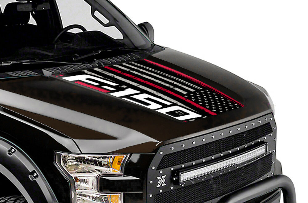 Ford F150 Hood Graphics (2015-2018) THIN RED LINE F150 - RacerX Customs