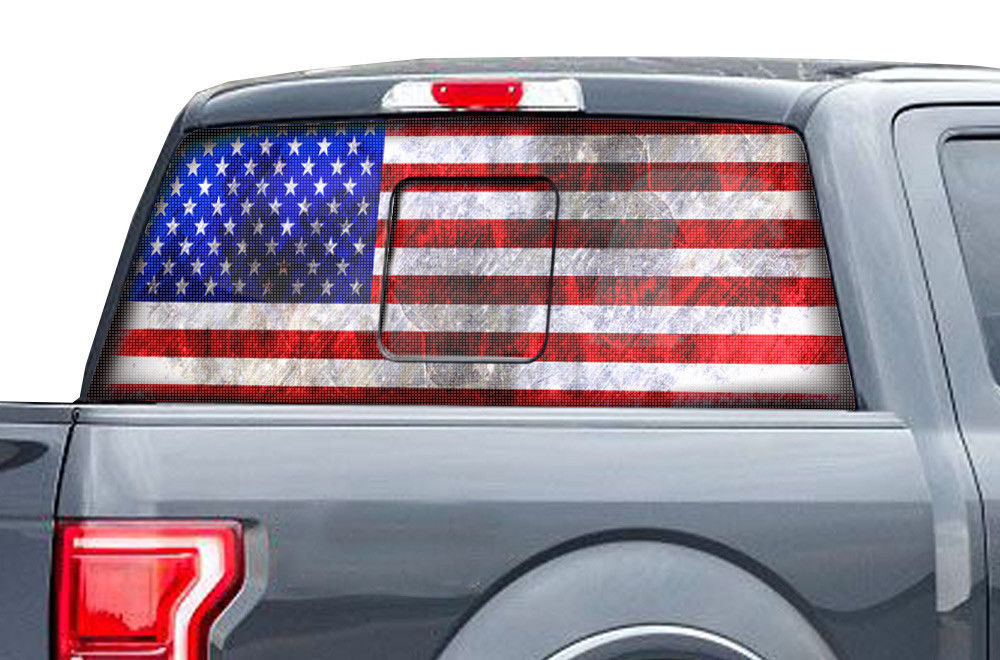 Ford F150 Rear Window Decals - AMERICAN FLAG – RacerX Customs