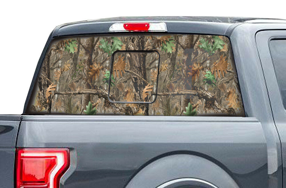 Ford F150 Rear Window Decal Graphics (2015-2018) WOODLAND CAMO - RacerX Customs