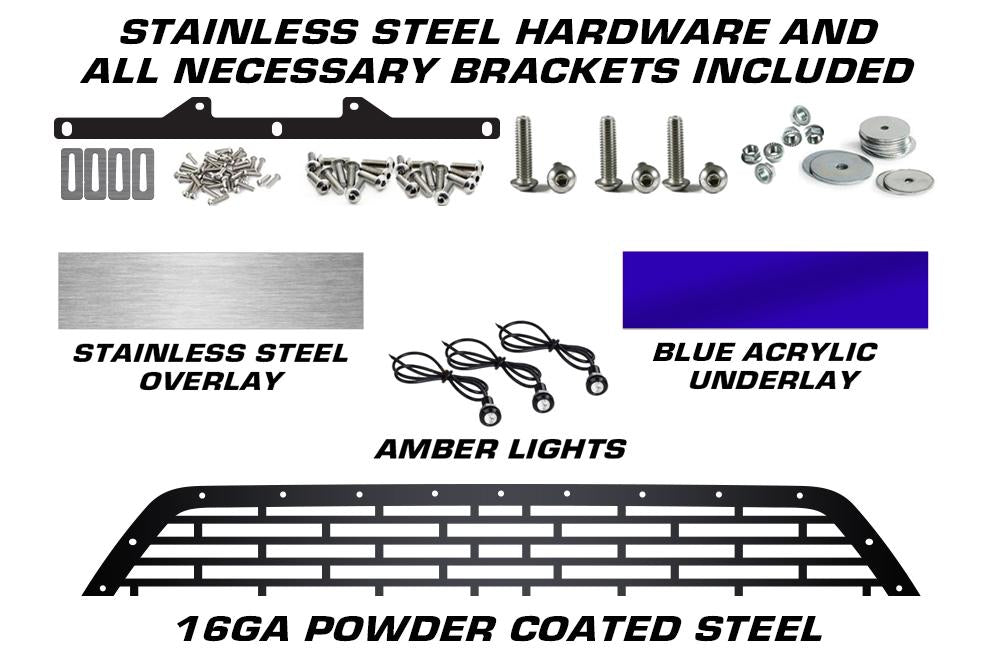 Toyota Tacoma Steel Grille ('16-'17) Blue HAWAII with LED Lights - RacerX Customs
