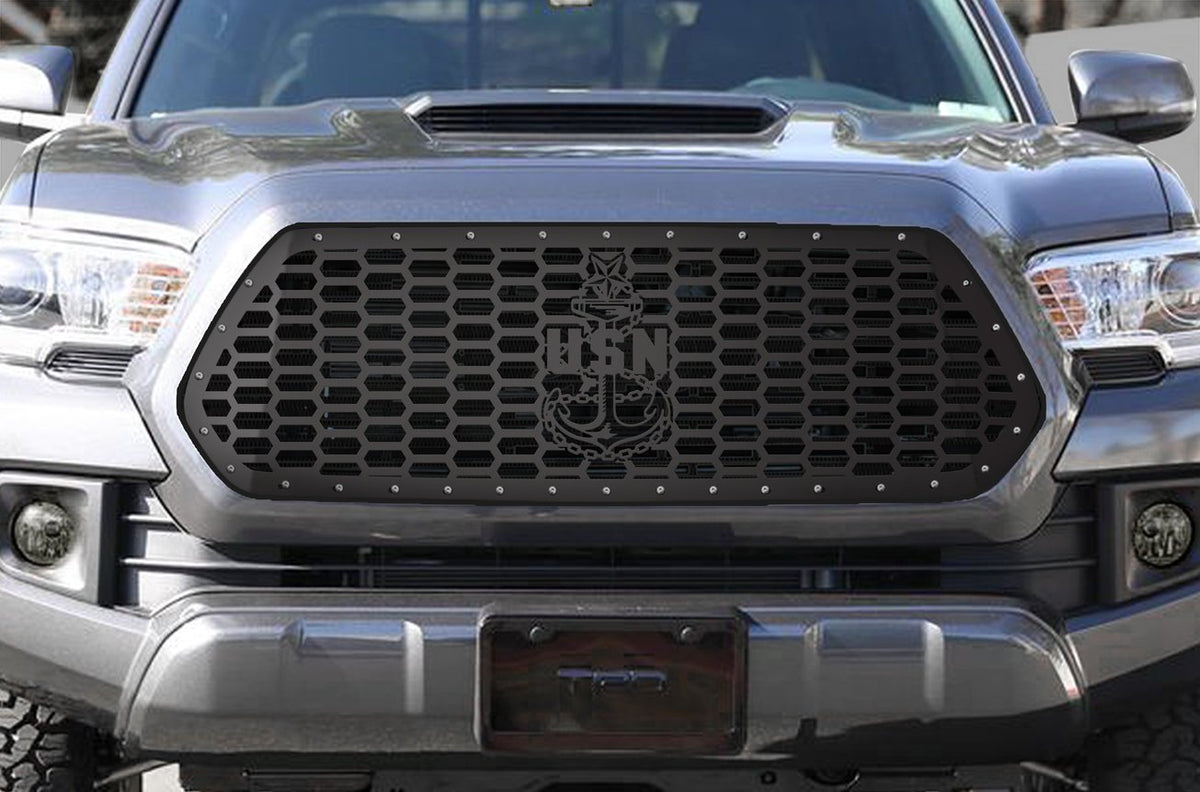 Toyota Tacoma Steel Grille ('16-'17) USN Logo - RacerX Customs