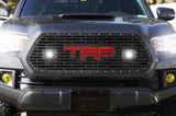 Toyota Tacoma Grille with Spot & Flood LED Pods & Red TRD ('16-'17) - RacerX Customs