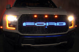 Ford Raptor Grille (2015-2019) with BLUE X-LITE - RacerX Customs